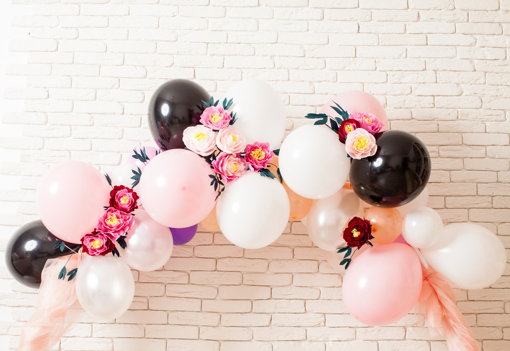 Beautiful Multicolor Balloons with Flowers
